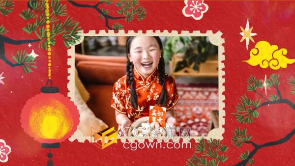 [会员福利]欢乐喜庆新年幻灯片合作伙伴祝福公司成就年会播放视频相册AE模板