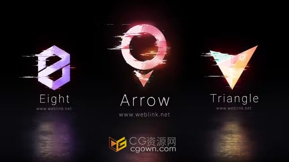 损坏数字失真LOGO分裂故障视频片头动画-AE模板