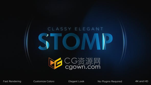 AE模板-光效节奏感文字动画视频片头Classy Elegant Stomp Intro