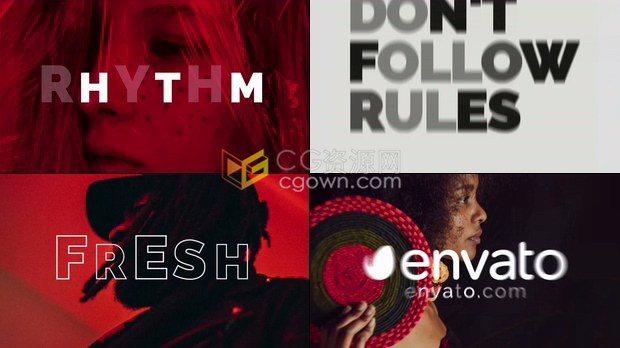 运动鼓掌节奏开场动态排版快速简介现代幻灯片宣传视频片头-PR预设AE模板下载