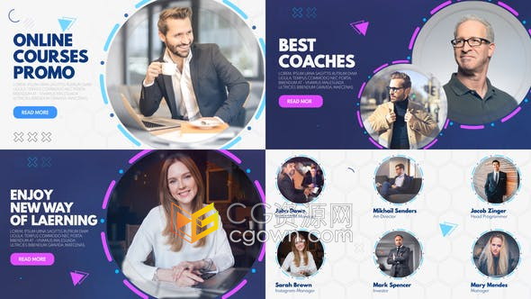 AE模板-在线课程讲师团队品牌老师个人照片介绍宣传视频动画