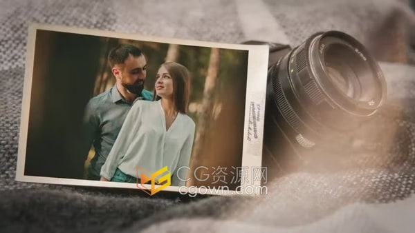 复古老式照相机旧物场景温馨回忆视频相册AE模板