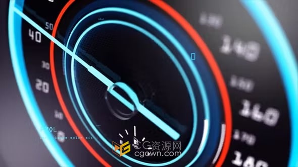 车速表加速转动指针动画演绎LOGO片头视频-AE模板
