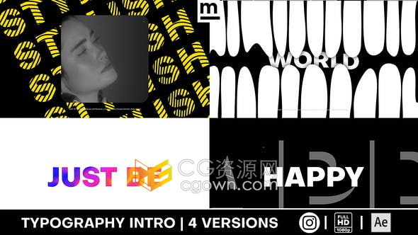 AE模板-时尚炫彩动力学标题媒体开场视频短片效果制作