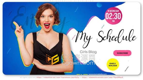 AE模板-时尚女人频道购物节目图文创意动画视频片头效果