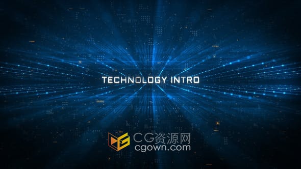 蓝色通信云计算机概念数据连接企业未来科学安全技术宣传片头AE模板