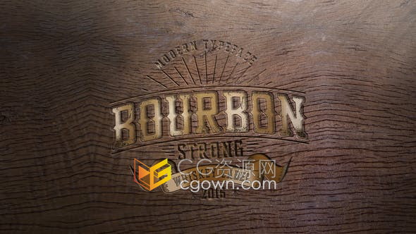 AE模板-旧木质纹理场景雕刻LOGO图案效果视频片头动画