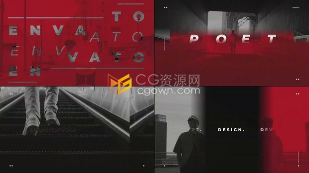 AE模板下载制作动感时尚文字动画快速节奏简介视频宣传片头效果