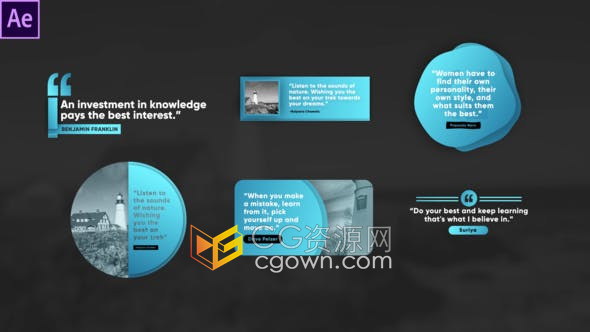 AE模板-创意文字标题图形动画视频字幕效果Creative Quote Titles