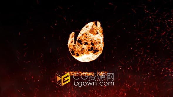 AE模板-燃烧火焰火花特效动画LOGO标志视频片头