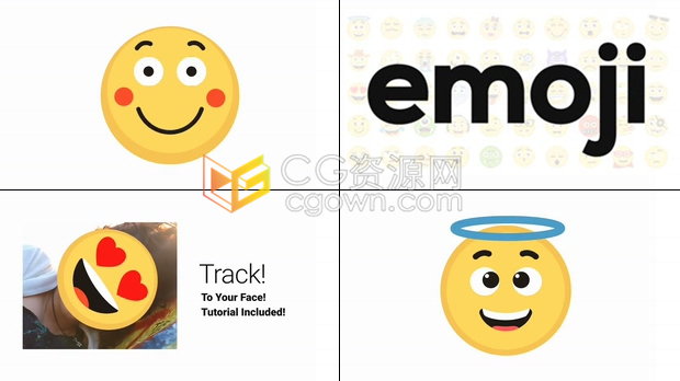 100种Emoji动画卡通表情符号微信社交媒体聊天表情包视频素材效果制作-AE模板下载