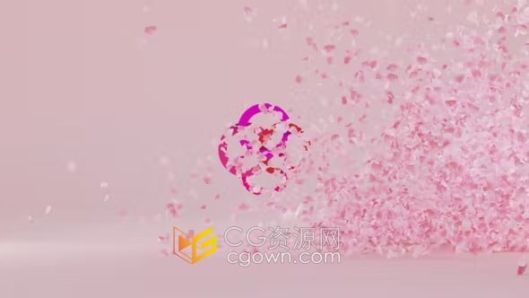 AE标志模板玫瑰花瓣花朵动画演绎美丽LOGO片头