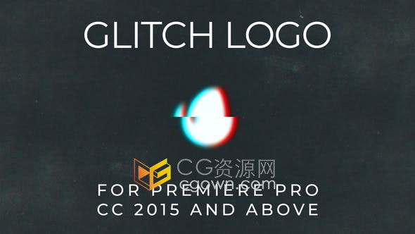 AE模板-Glitch Logo数字失真故障动态快速简介标志视频片头