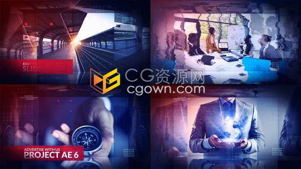 AE模板下载科技感公司宣传幻灯片展示企业介绍图文内容业务广告视频制作
