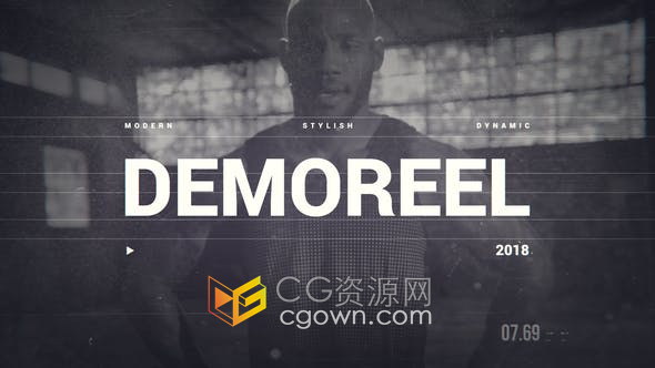 AE模板-现代动态体育运动宣传片创意叠加漏光图形元素