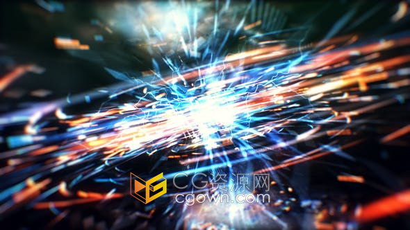 AE模板-涡旋粒子能量爆炸闪电3D LOGO动画片头视频