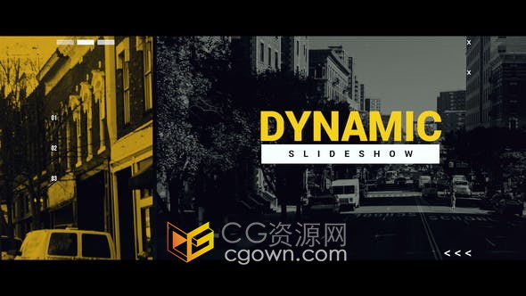 AE模板-Dynamic Slideshow动态幻灯片动感图文动画视频