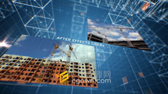 AE模板-Short Construction Intro 3D网格场景介绍公司宣传片头