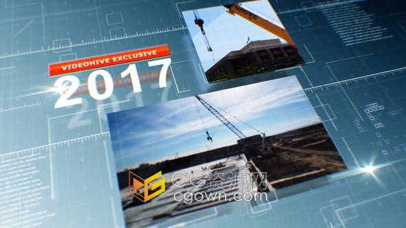 AE模板-企业时间表幻灯片宣传公司图文动画视频制作