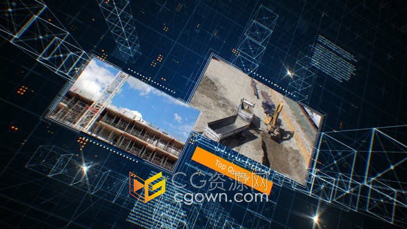 AE模板-科技公司宣传幻灯片3D网格场景动画效果