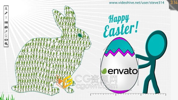 AE模板-Easter Ecard复活节庆祝贺卡视频片头动画制作