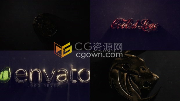 4K分辨率雪花粒子飞飘烟雾效果3D金色金属质感LOGO动画视频片头-AE模板下载