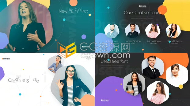 公司业务介绍创意图形动画活动宣传会议工作人员工作室团队工作网络研讨会-PR&AE模板下载