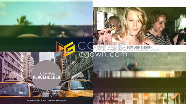 照片幻灯片制作光漏简单介绍动画旅游宣传介绍相册视频效果-AE模板下载