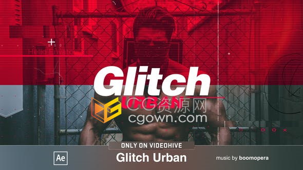 Glitch动画效果介绍运动体育城市时尚介绍宣传片头动感节奏视频-AE模板下载