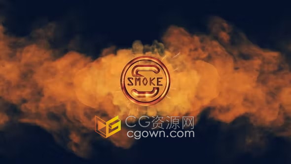 AE片头模板-3D烟雾特效4K神秘金属标志LOGO动画