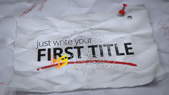 创意撕裂皱纸张展示文字标题与图片动画效果视频片头介绍宣传-AE模板下载