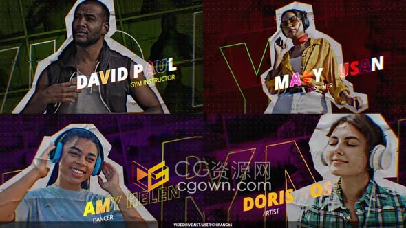 AE模板-霓虹灯故障标题冻结帧效果汽车健身企业介绍视频开场vlog