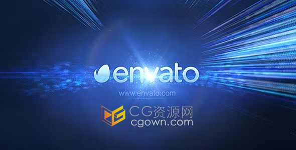 AE模板-炫丽粒子线条耀斑光线Line Logo标志动画