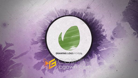 AE模板-旧纸线条素描水墨动画效果演绎LOGO片头视频