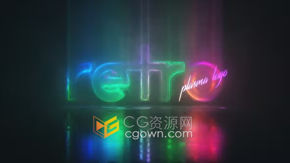 AE模板-彩色环境氛围灯光反射合成波复古等离子能量标志动画