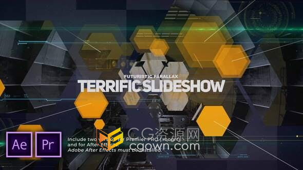 AE与PR模板-嗨科技全息图视差幻灯片软件技术创新介绍宣传片视频