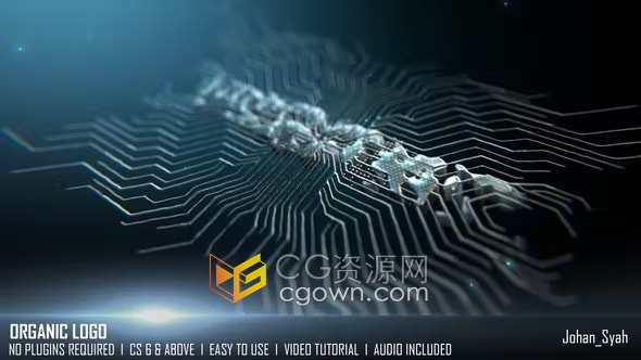 AE科技片头模板-纳米技术高科技分子结构演示电路标志动画