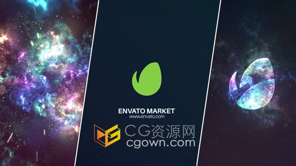 AE模板-太空星云场景汇聚缩放演绎LOGO片头视频