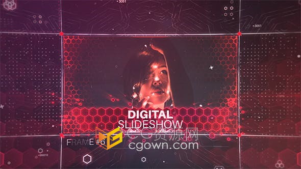 AE模板-高科技全息图数码幻灯片计算机未来数字数据技术宣传视频