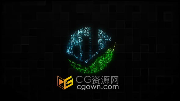 AE模板-数字矩阵粒子高科技网络安全技术视频片头制作