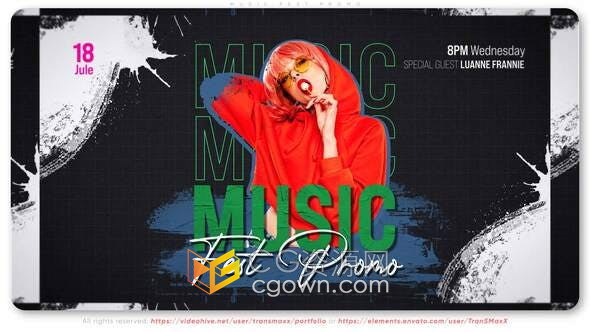 AE模板-音乐节音频道乐学MTV院宣传片头视频Music Fest Promo