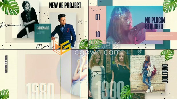 女性时尚风格视频博主介绍动画服装商店魅力杂志宣传介绍动画制作-AE&PR模板下载