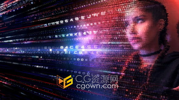 AE模板-Form插件制作二进制代码矩阵视觉特效视频转场Digital Transitions