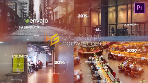 时间线演示公司商务现代优雅企业活动介绍幻灯片效果视频制作-AE&PR模板下载