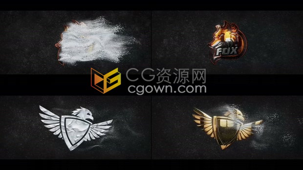 雪白LOGO流动粒子化飞散特效动画标志演绎视频片头效果-AE模板下载