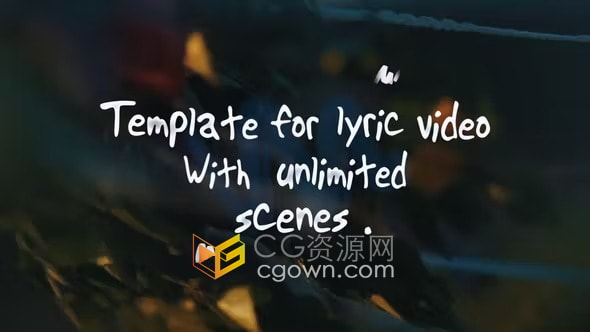 歌词视频制作AE模板卡拉OK歌曲音乐婚礼视频带过渡笔触动画元素