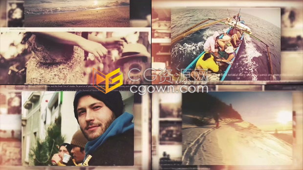 照片日记幻灯片美好回忆视频相册制作可以放90张图片位置-AE模板下载