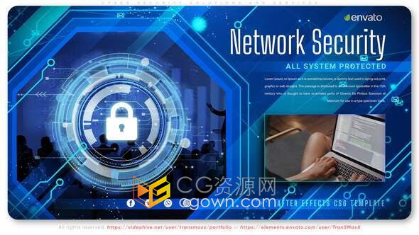 AE模板-科技企业介绍网络安全解决方案和服务推广宣传片视频