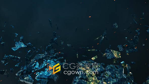 AE模板-粉碎石头文字汇聚成LOGO标题动画视频片头