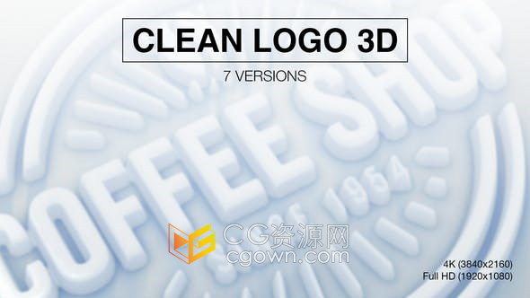 AE模板-7种3D明亮标志视频动画适合制作公司LOGO片头